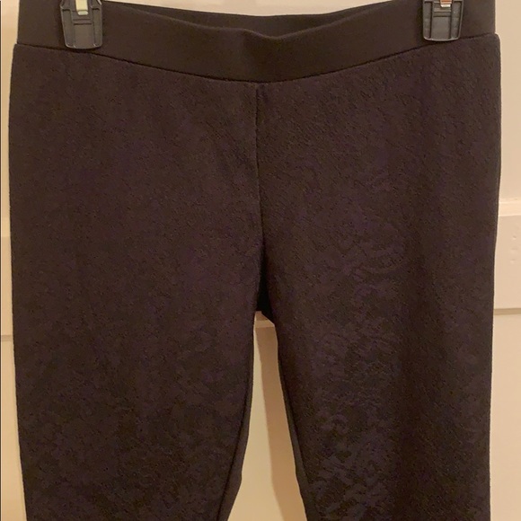 Black lace front. Terry knit back leggings. - Picture 2 of 8